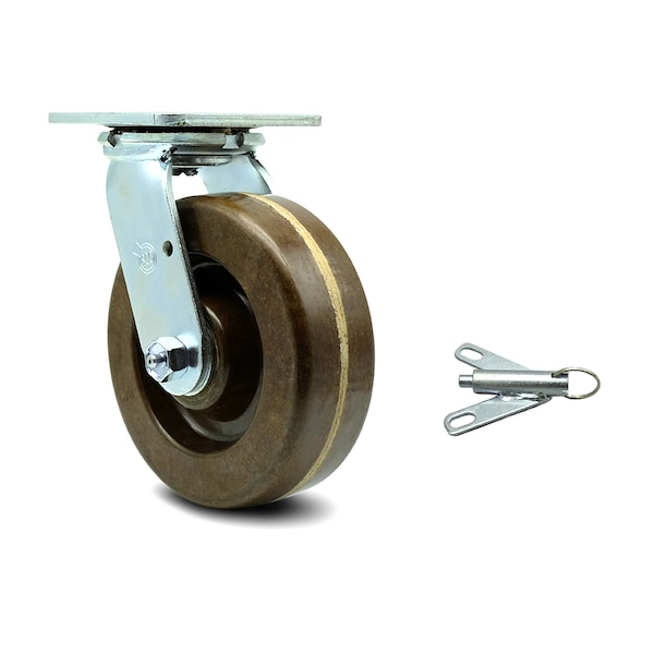 6 Inch High Temp Phenolic Swivel Caster with Roller Bearing and Swivel Lock SCC